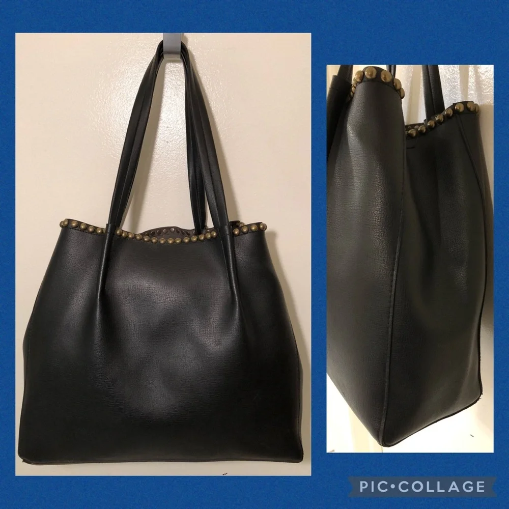 B-Low the Belt Black Studded Tote Bag